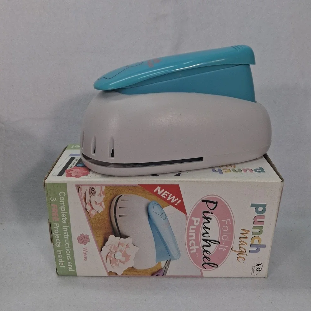 Punch Magic Fold-It Pinwheel Punch Waves Boomerang Paper Craft Tools Set EUC